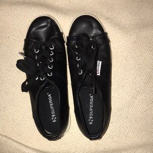 superga sneakers black shiny US womens 7.5